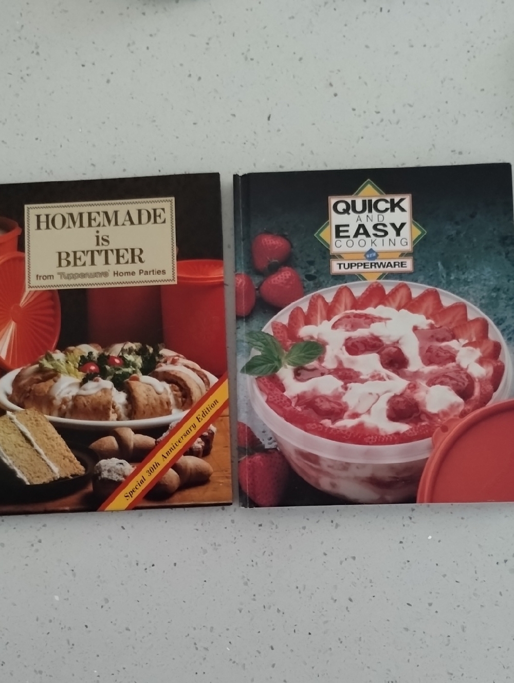 2 Tupperware Cookbooks Set - Red and Pink Covers
